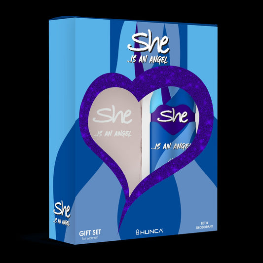 She Is An Angel Perfume 50ml+Deodorant 150ml Gift Set by Hunca