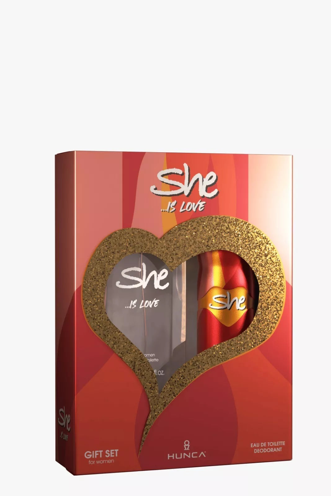 She Is Love Perfume 50ml+Deodorant 150ml Gift Set by Hunca