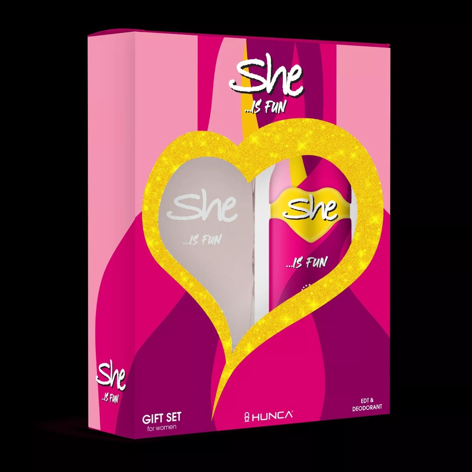 She Is FUN Perfume 50ml+Deodorant 150ml Gift Set by Hunca