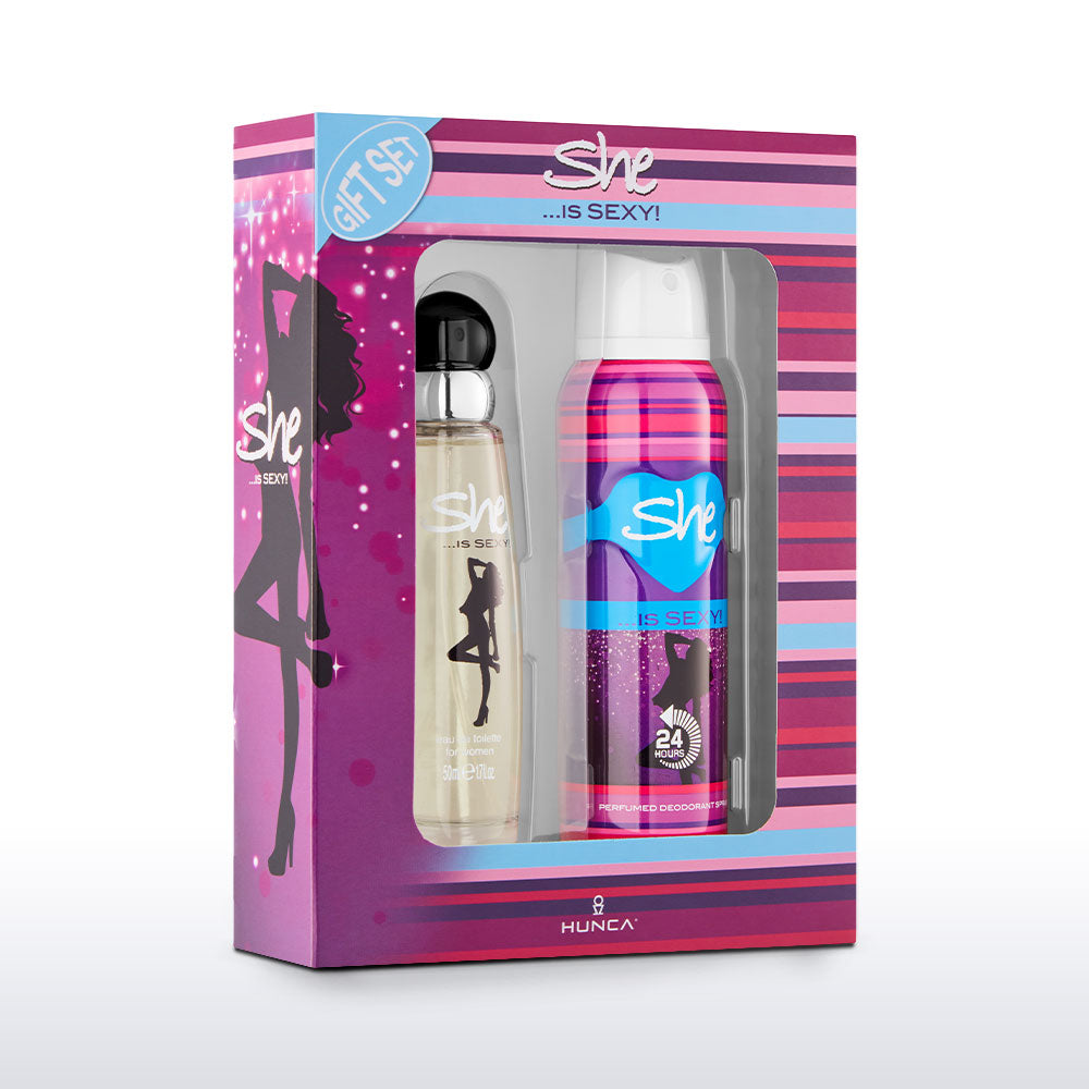 She Is SEXY Perfume 50ml+Deodorant 150ml Gift Set by Hunca